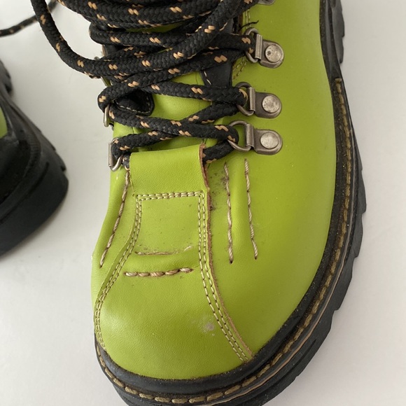 Lime green nevada hiking boots. Style Maggie leather upper Preowned wear - Picture 7 of 8